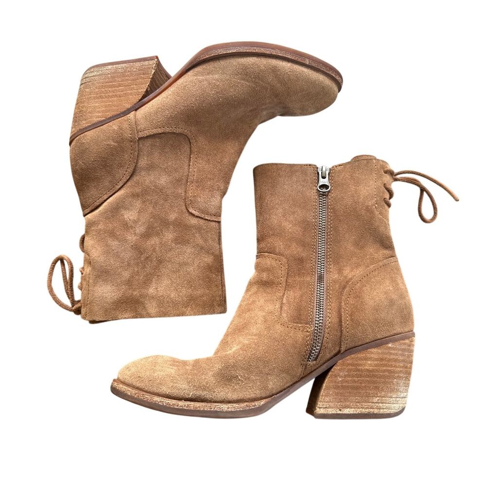 Kork-Ease Cherna Calf Boots Brown Suede Lace Up Back Size 6.5